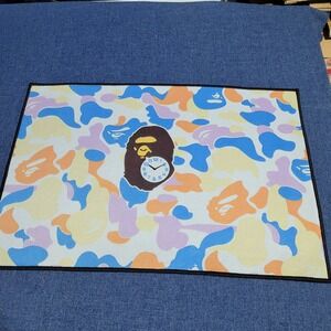 BAPE Camo Rug Clock Graphic Playful Multi Color Soft Rug for Home Decor 30"×20"